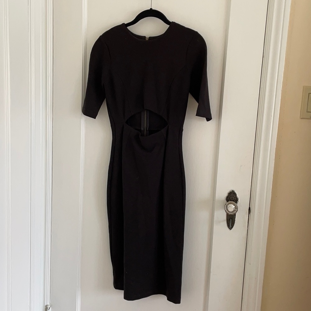 Reformation black structured dress